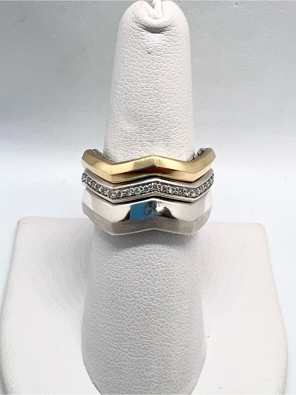 David Yurman Zig Zag Stax Three Row Ring